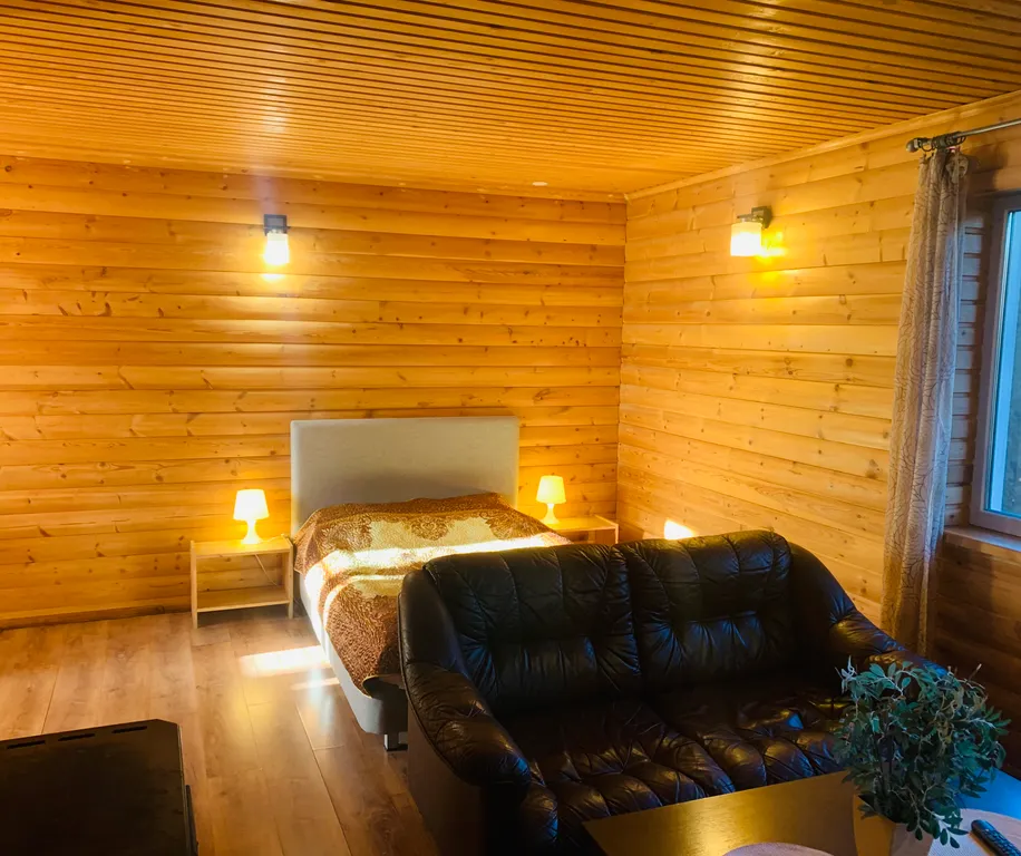 Дом-студия с сауной, камином и зоной барбекю на хуторе в Карелии