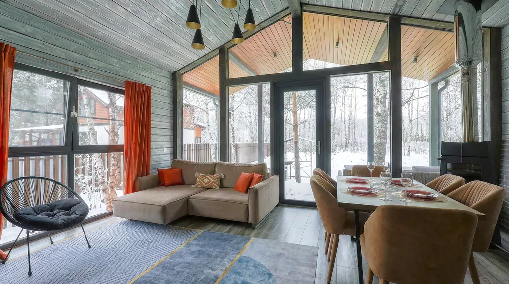 BarnHouse с камином, кондиционером и террасой