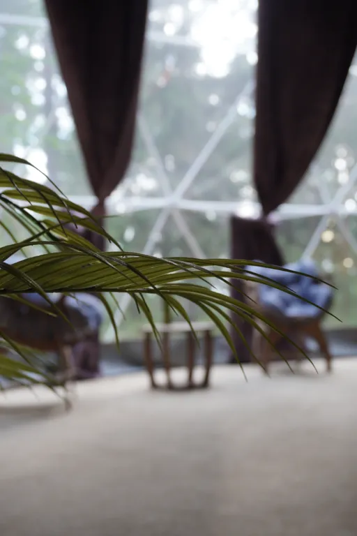 Уютный купольный домик на берегу пруда