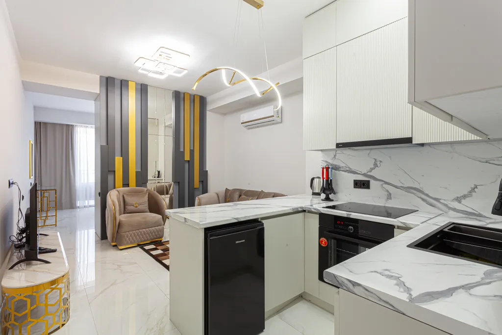 Квартира-студия с красивым видом на город в центре города