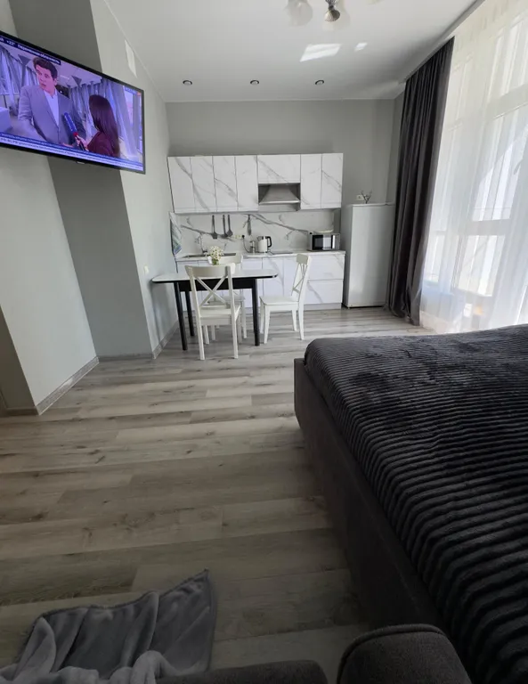 Большая студия с балконом и видом на горы