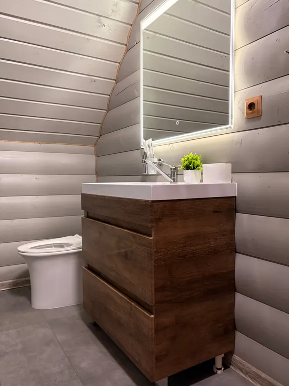 Дом с сауной и тёплым бассейном у пруда