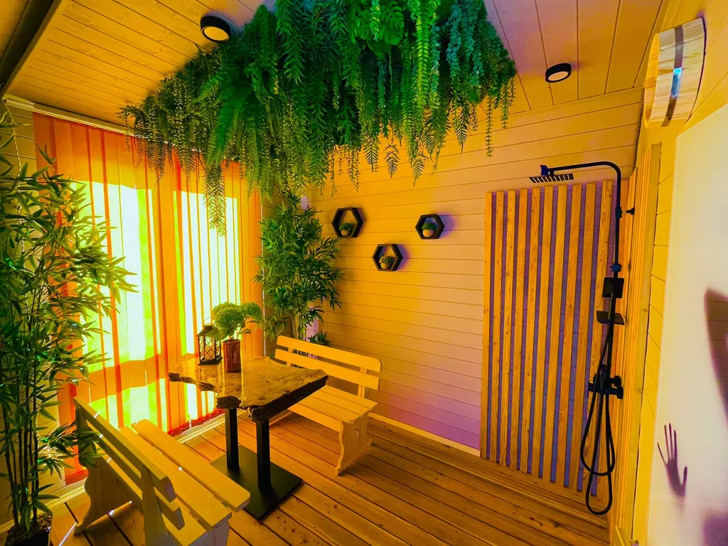 Дом в стиле барнхаус с тёплым бассейном и сауной