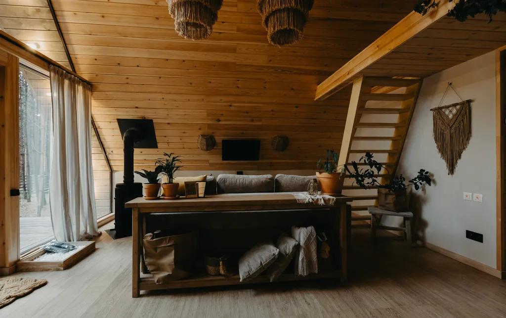 Лодж A-frame №1 в сосновом лесу