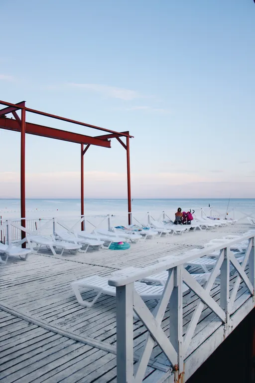 Эллинги на берегу моря