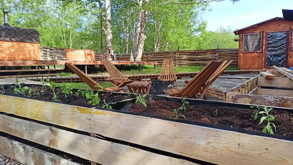 Домик А-фрейм с баней и купелью