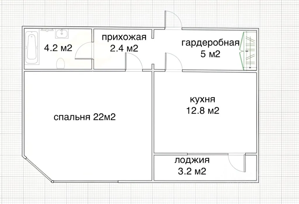 1-комнатная Квартира