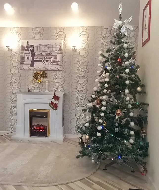 Кондиционер и камин.