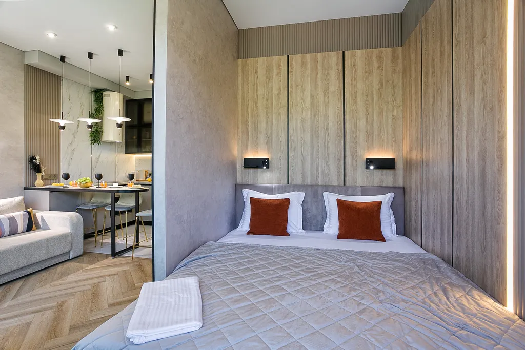 Студия с панорамой на горы