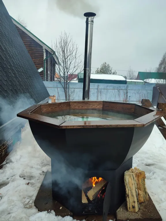 Уютный большой дом A-Frame с чаном рядом с Волгой