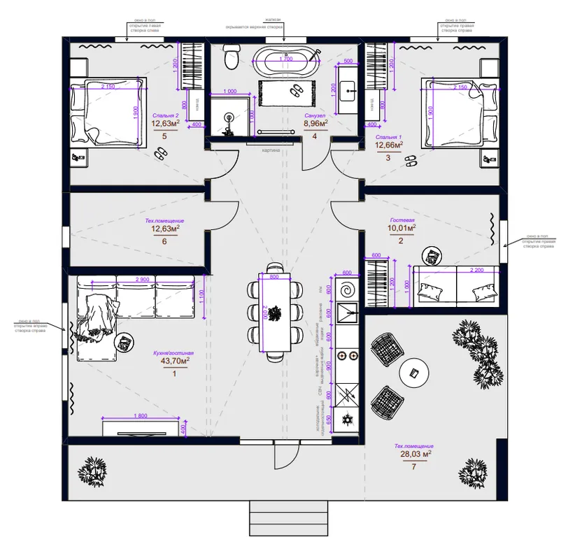Дом с открытой террасой
