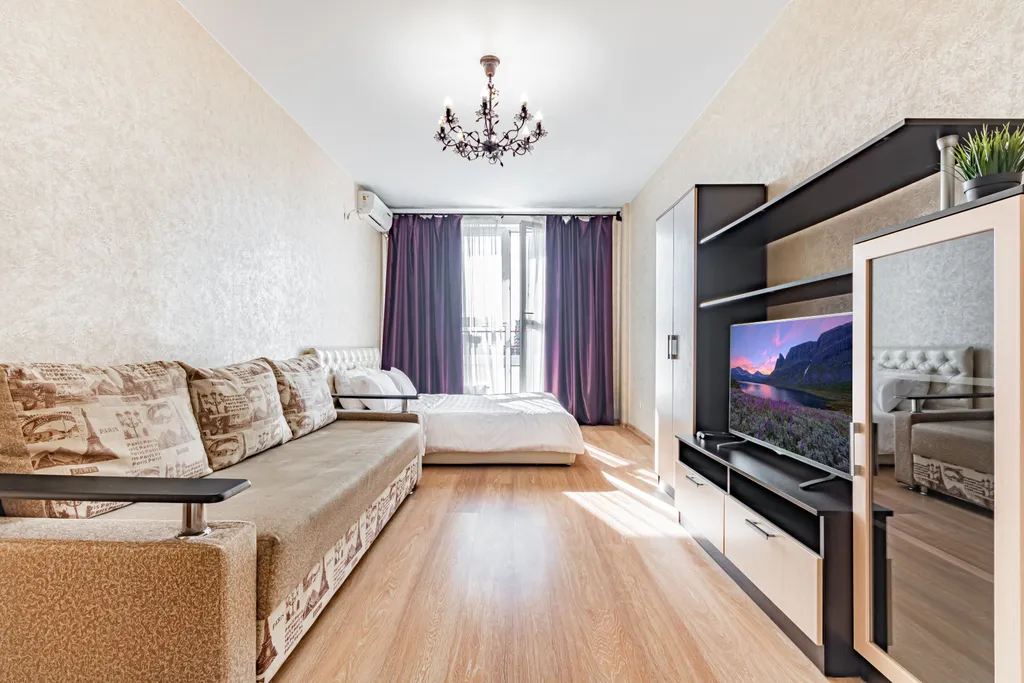 Квартира Квартира Lounge зона с видом на красную, тц в доме, паркинг, комфорт, 24/7 — Краснодар