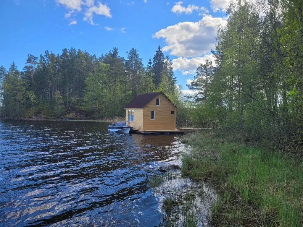 Плавдом Морячка с баней на острове + лодка на веслах