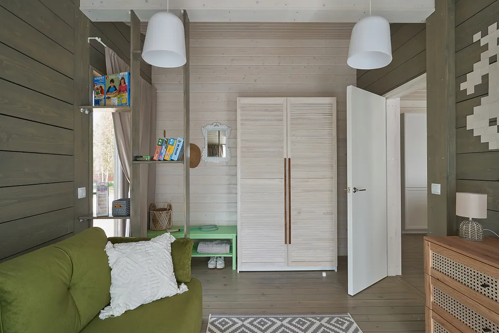 Коттедж Дом с панорамными окнами и печью для семейного отдыха, отдыха с детьми — Семеновское