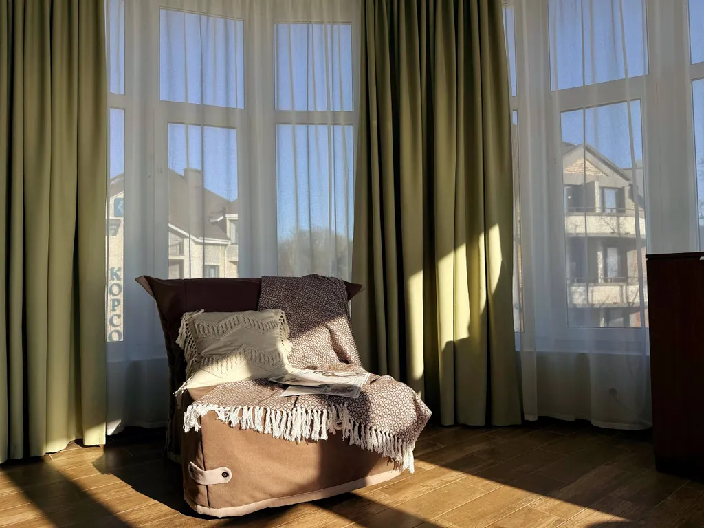 Апартаменты с видом на море. 3 минуты до пляжа. Для пятерых