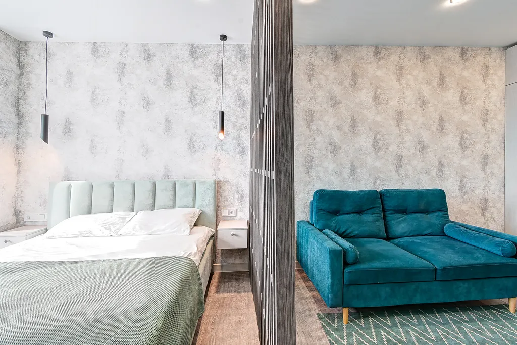 Квартира Квартира Зонированная студия с ванной, видом на море, бассейном на территории — Адлер