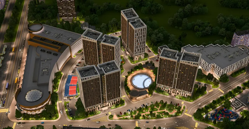 Светлая студия с бассейном на территории