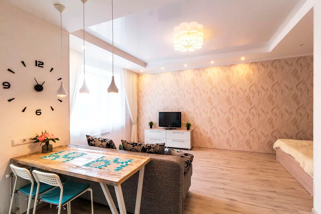 Студия в центре города, зеленый остров