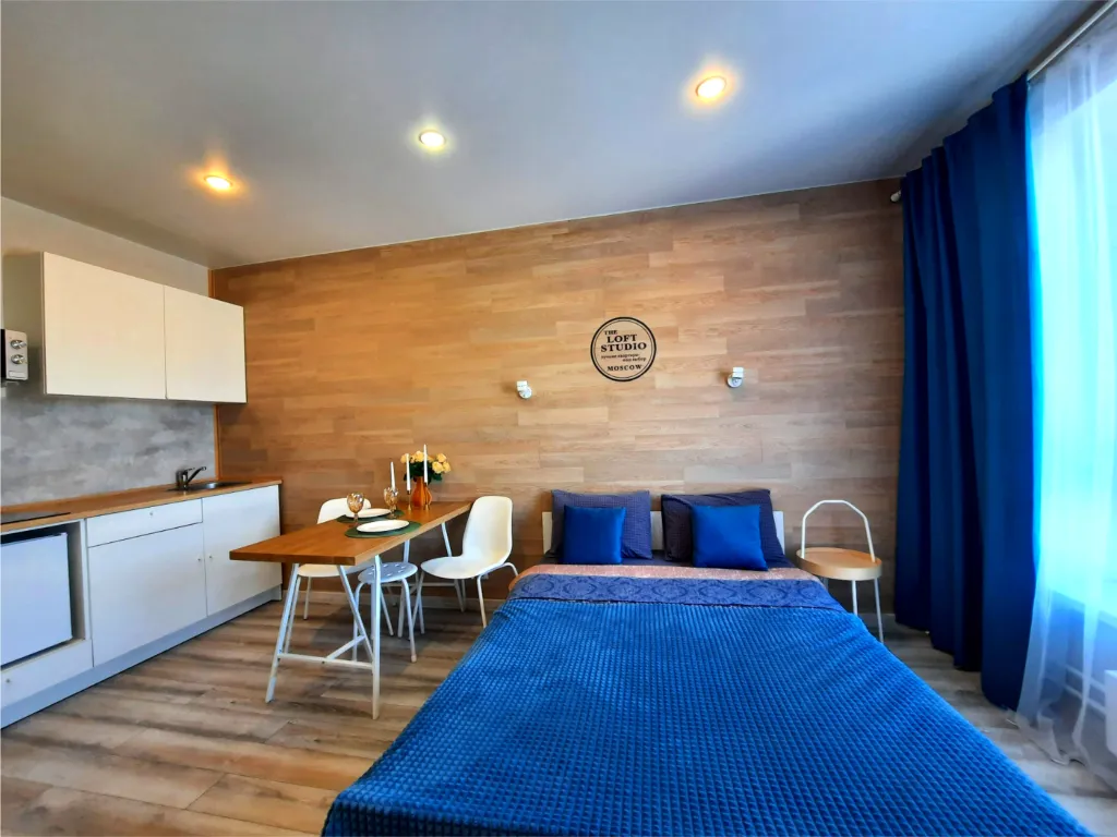 Студия для двоих — романтическое пространство с современным ремонтом