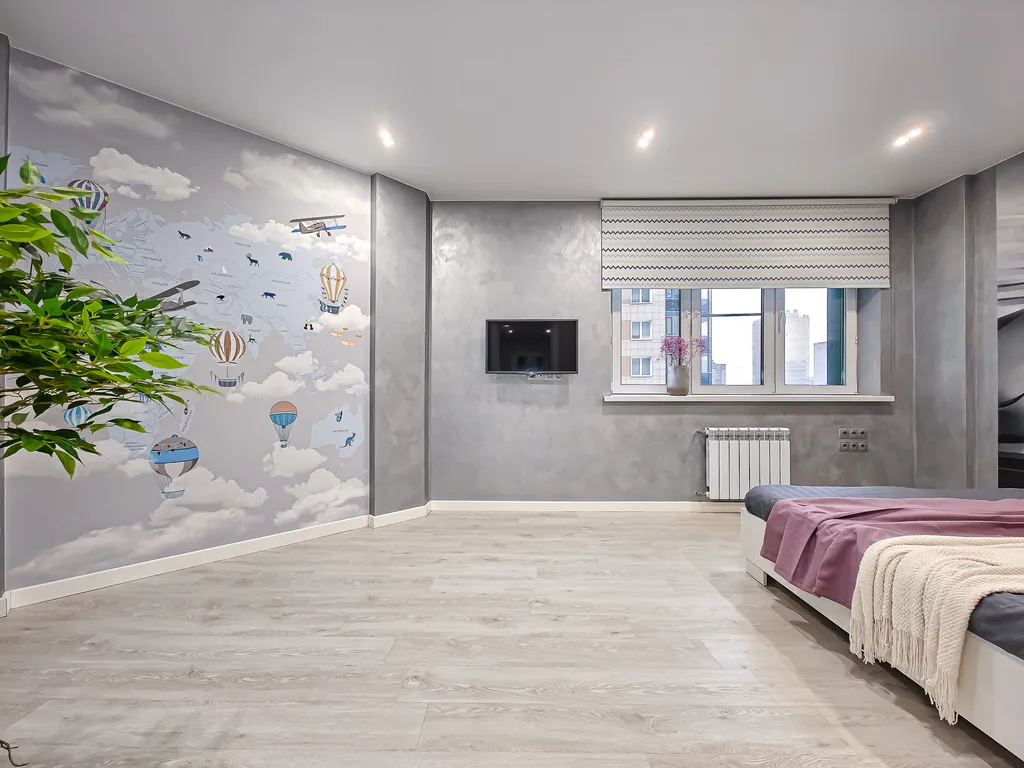 Масштабная двухкомнатная с кроватью super king-size в ЖК Дождь