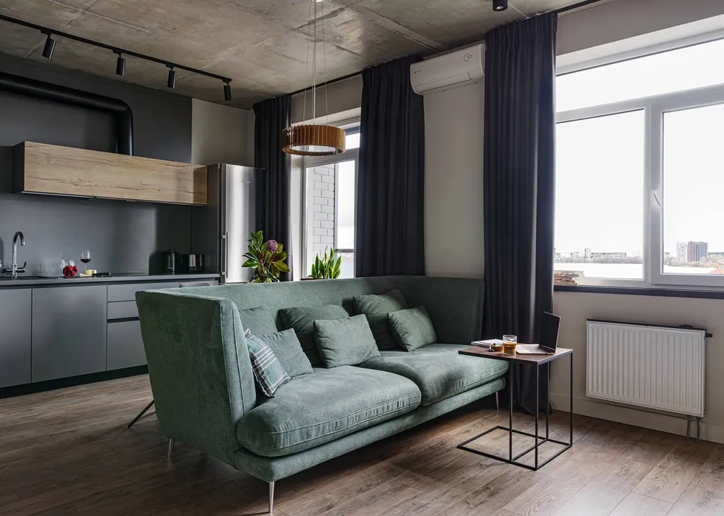 Стильная квартира-студия с видом на водохранилище