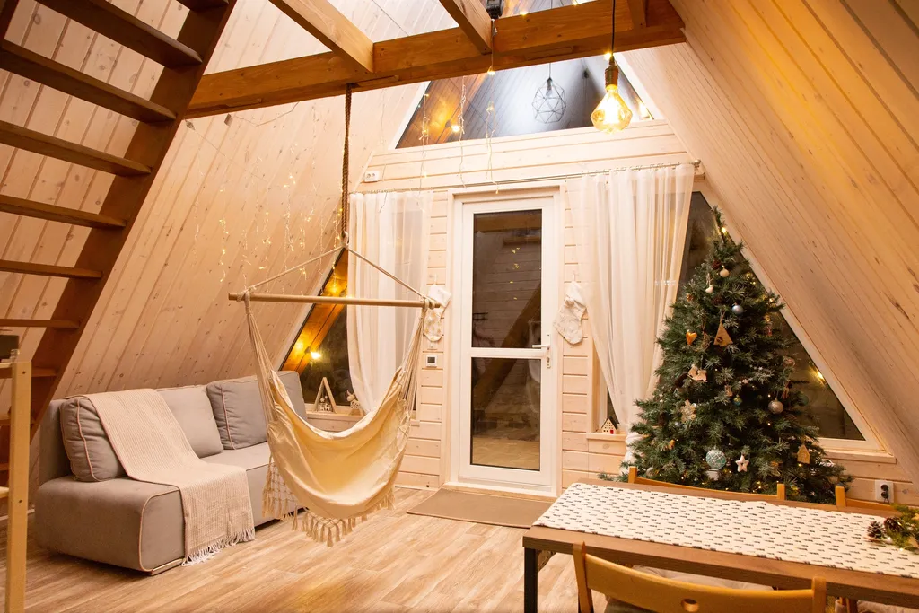 Сказочный дом для отдыха с панорамной банькой на дровах Hygge House