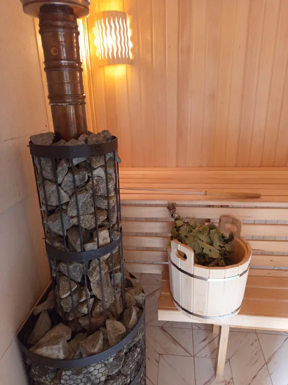 Дом Афрейм с банным чаном и баней у леса