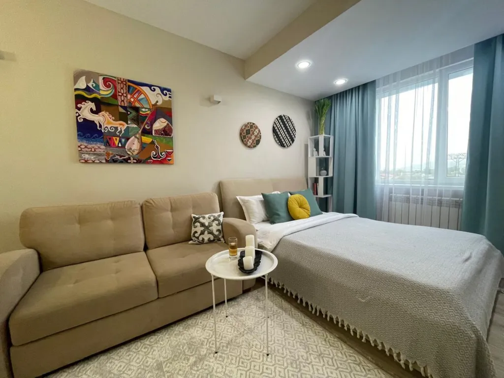 Квартира Этно студия Жетысу с прекрасным видом на горы — аренда посуточно в Алматы