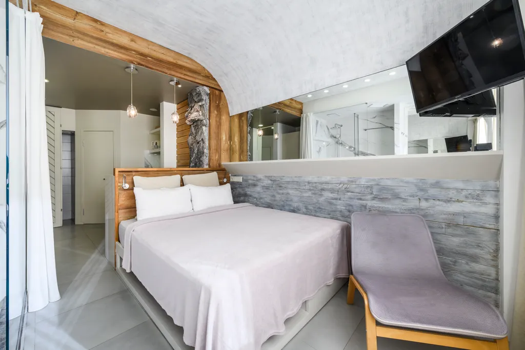 ЛАЙТ БЛЮ ДИЗАЙН-СТУДИЯ | 30 м² | Уют в стиле ростик с горным пейзажем!