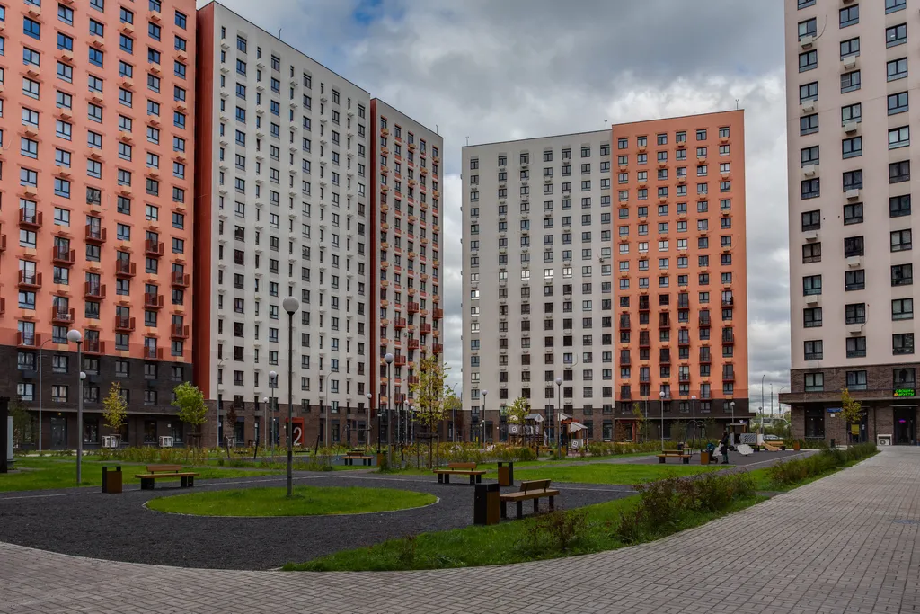 Студия на высоком этаже с ванной