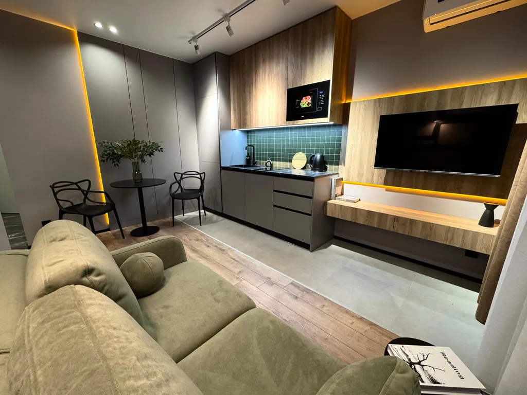 Абсолютно новая однокомнатная квартира с видом на город