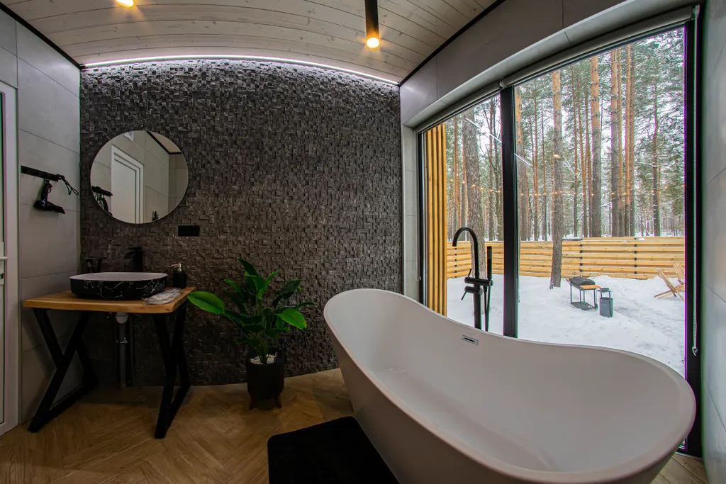 Вилла в Сосновом лесу с чаном и баней