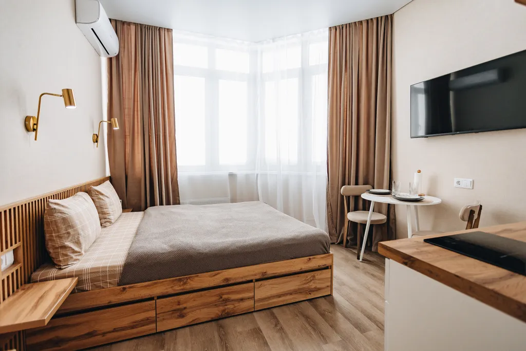 Уютная новая студия в 7 минутах до сектора А, Грелки и The Rooks