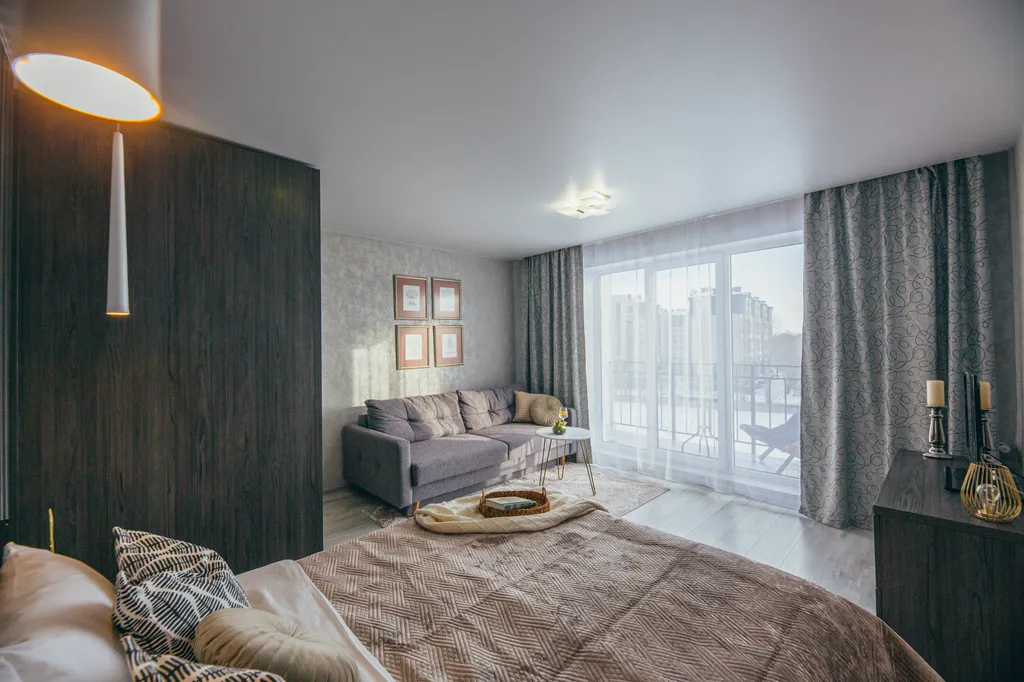 Апартаменты у парка с балконом, 10 мин до моря