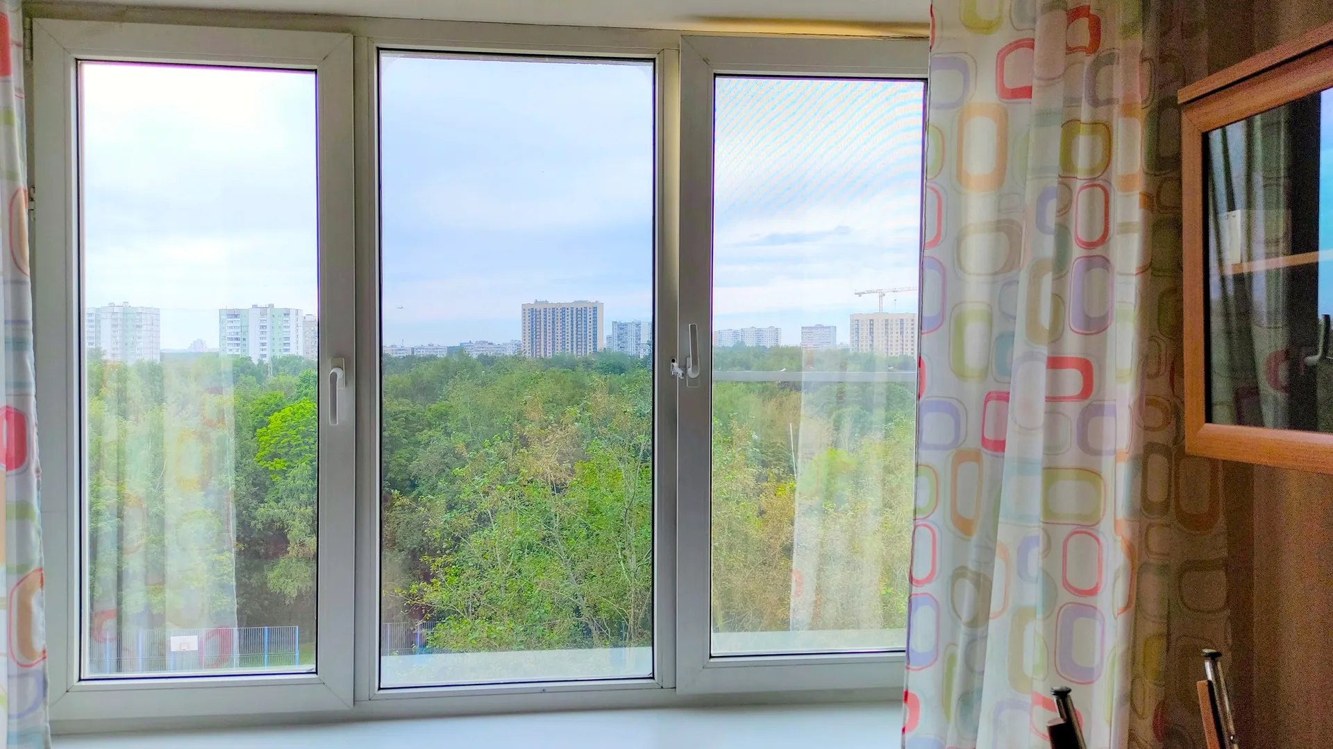 Вид из окна гостиной и спальни на Зюзино Парк