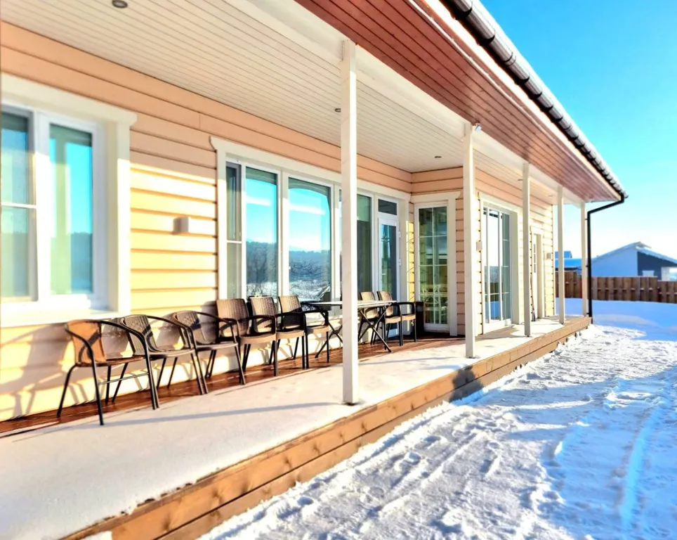 Коттедж Коттедж на берегу озера с видом на горнолыжный курорт и сауной внутри — Заозерный
