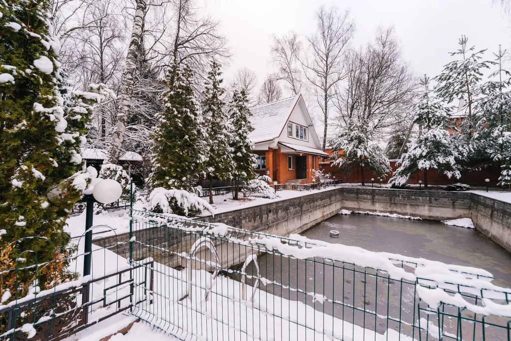 Дом на пруду с камином и караоке