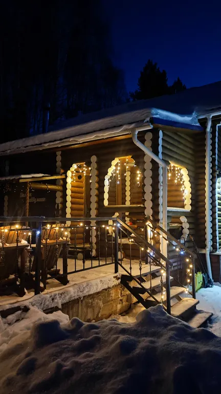 Уютный дом с камином и кедровой баней-бочкой на дровах