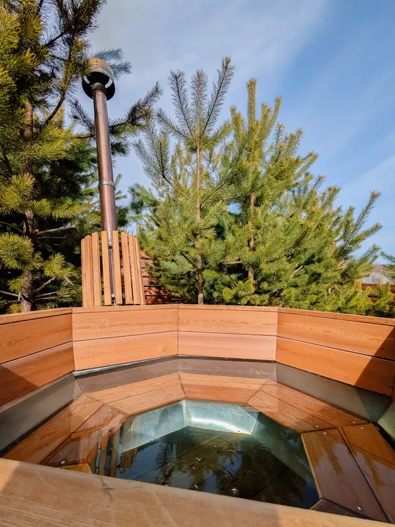 Уютный домик с чаном и баней в сосновом лесу