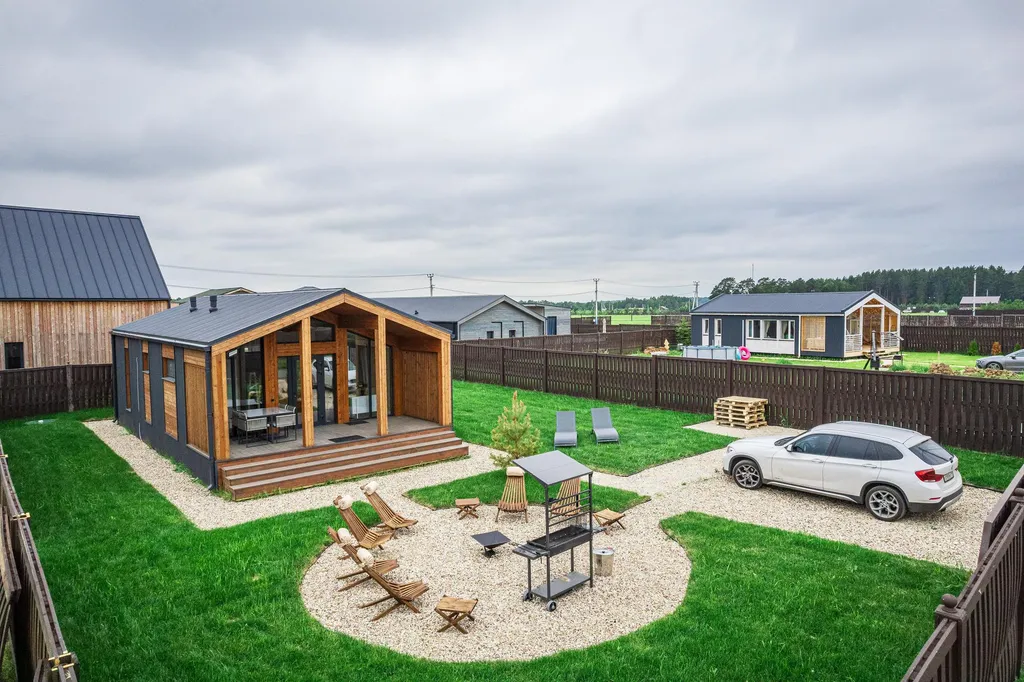 Коттедж Панорамный дом среди зимнего леса рядом с озером — Семеновское