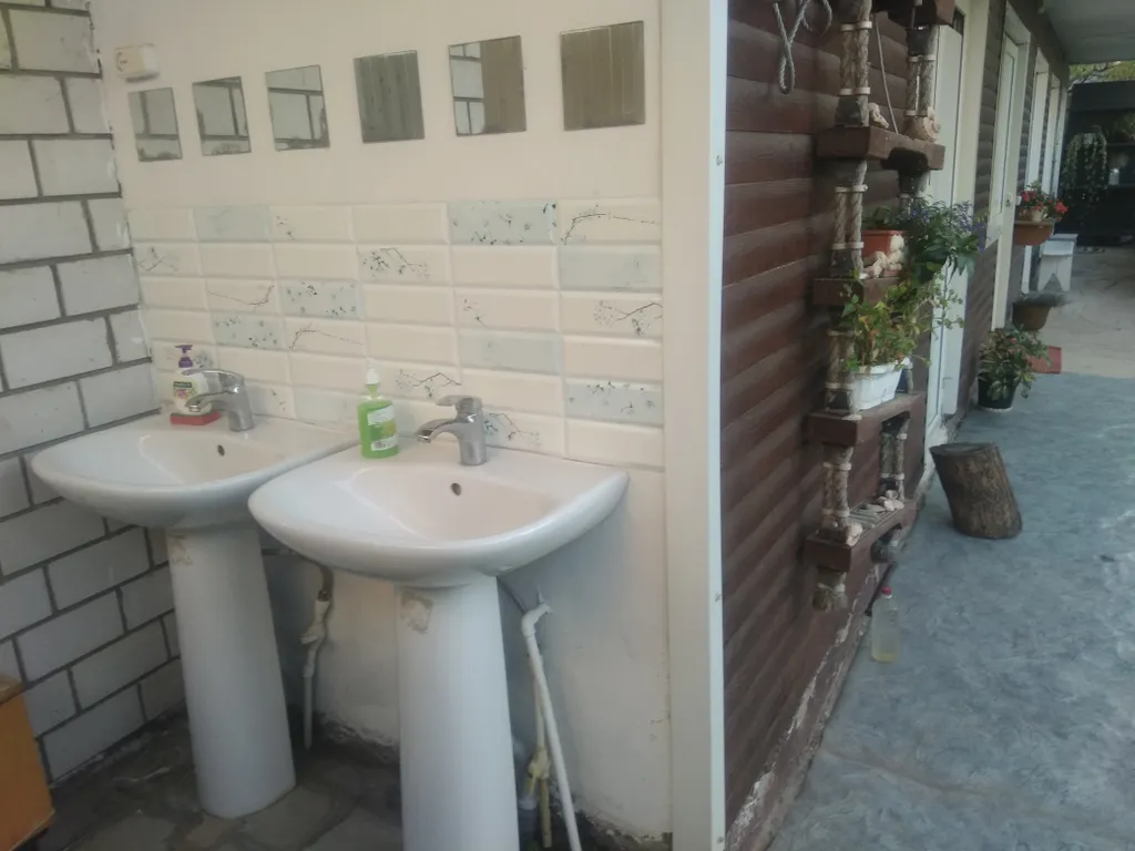 Комната с уютным двориком под виноградной аркой