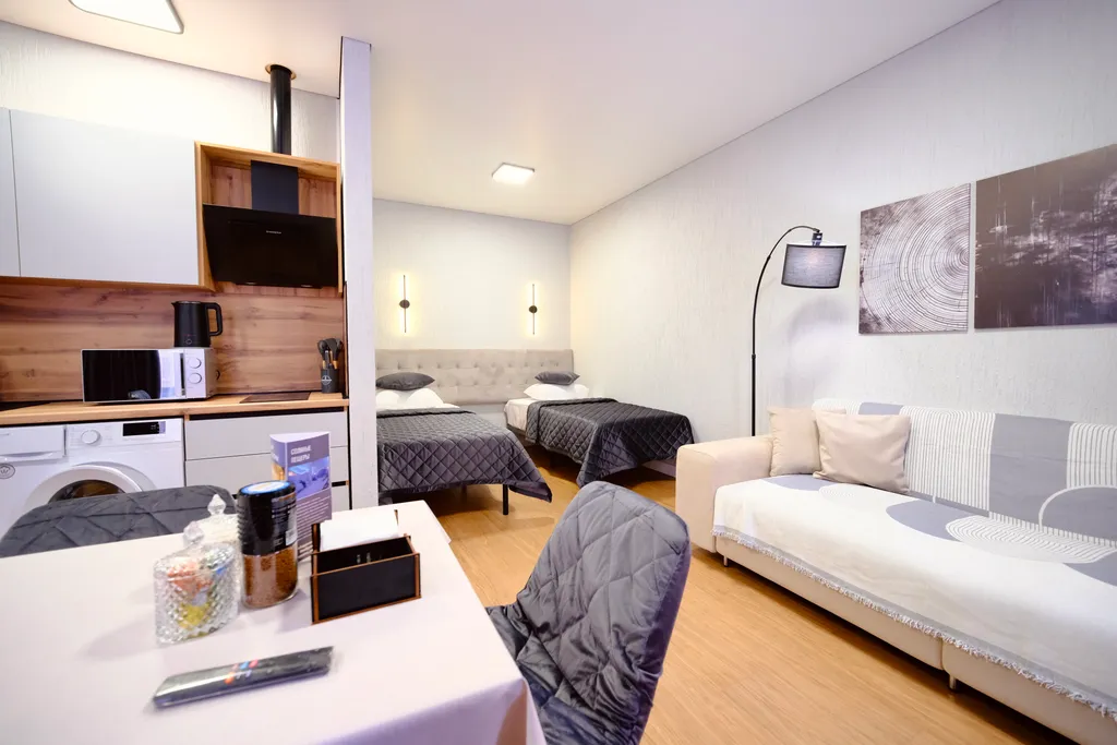 Студия с красивым видом