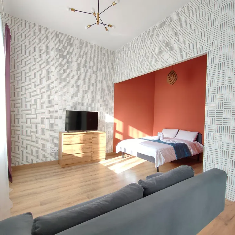 Стильная чистая квартира рядом с Куполом, Ледовым дворцом