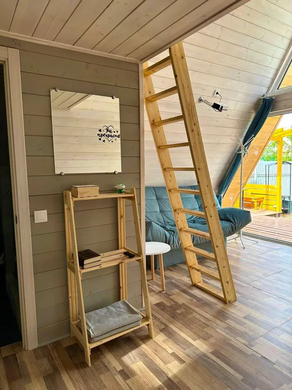 Дом №3 A-frame с сибирским горячим чаном на дровах