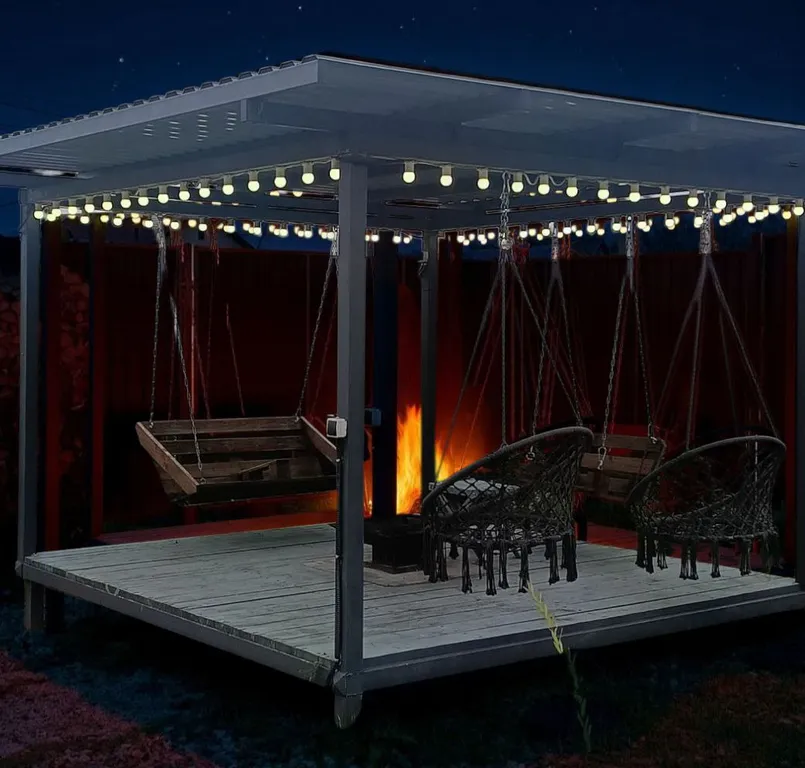 Дом с купелью и сауной, костровой зоной, мангалом и качелями