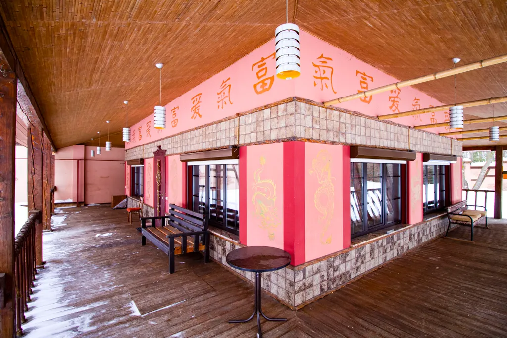 Коттедж Дом на пруду с дровяной сауной и караоке в китайском стиле — Высоково