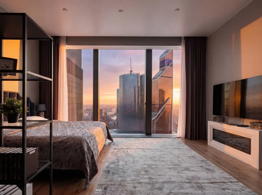 Neva City 43 этаж 51 м2 панорамный вид на небоскребы и город