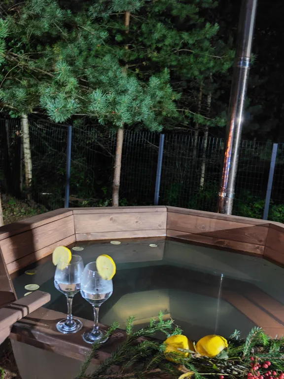 Уютный домик у леса с чаном