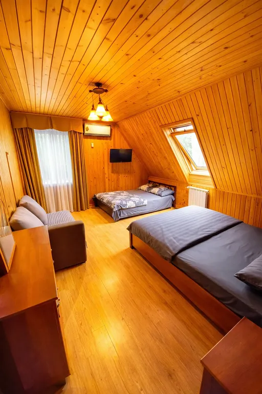 Дом с бассейном у леса