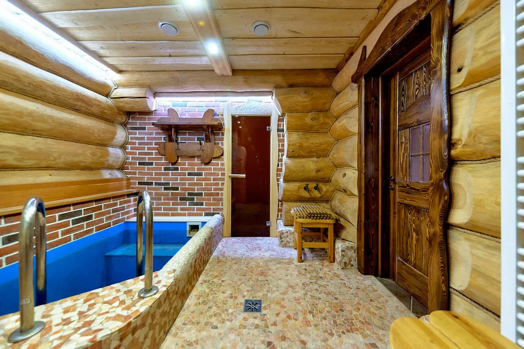 Шале с баней бассейном и видом на озеро